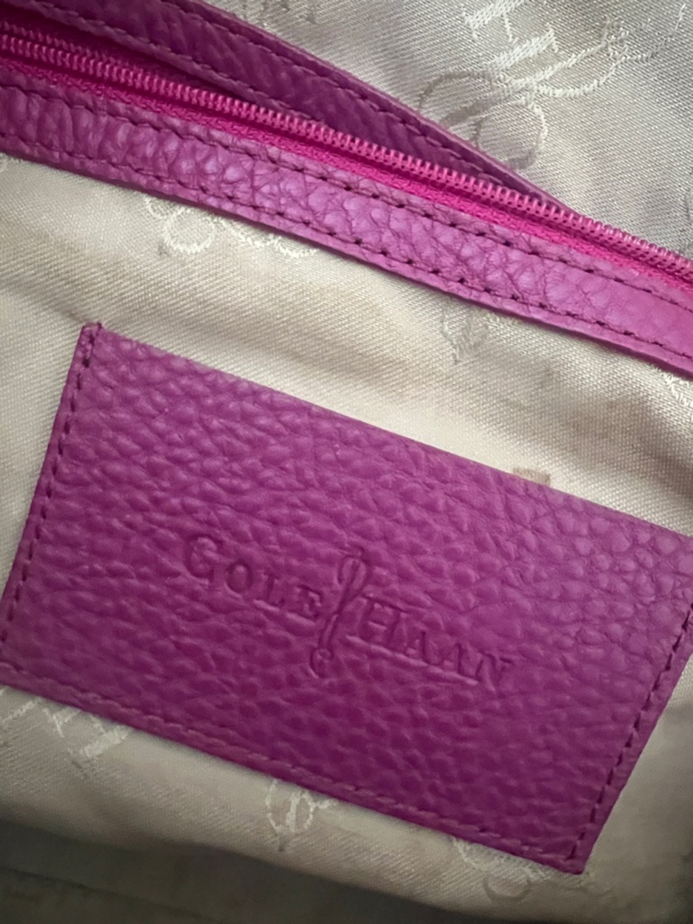 Cole Haan Pebbled Leather Shoulder Bag in Berry - Picture 3 of 11